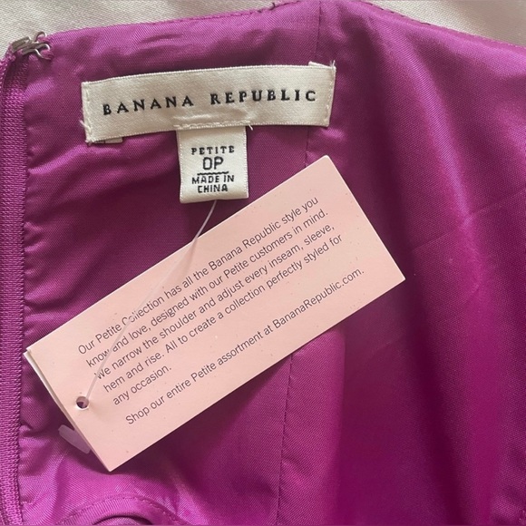 NWT Women Banana Republic Silk Strapless Ruffle Dress Purple Petite Size 0 - Picture 5 of 9